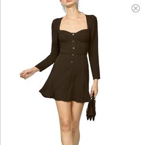 Reformation Milla Black Mini Dress